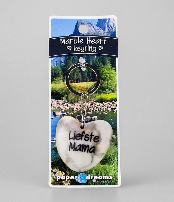 Marble Heart Keyring Liefste Mama