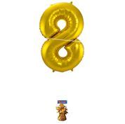 Cijfer ballon 8, goud